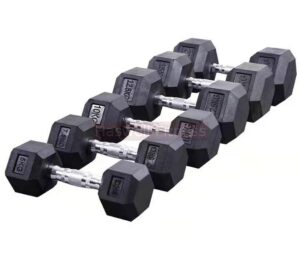 slt haswell fitness d1103b rubber coated hex dumbbell black 1 e1671783990218